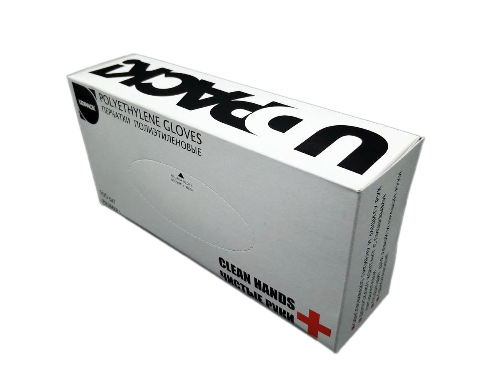 Рукавички поліетиленові у картонній упаковці UdPack